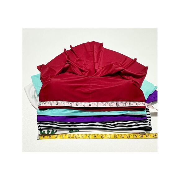 RoseGal Flounce Bikini Top Bundle 5 Tops Striped Cactus Red Turquoise Purple 1X - Picture 15 of 16